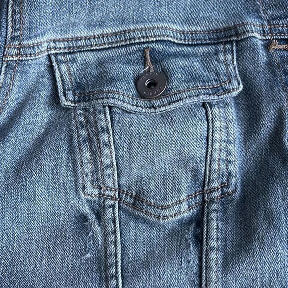 TORRID Jean Jacket Cropped No Collar Womens Size 2 2X  Light Wash Distressed NWT - Picture 12 of 16